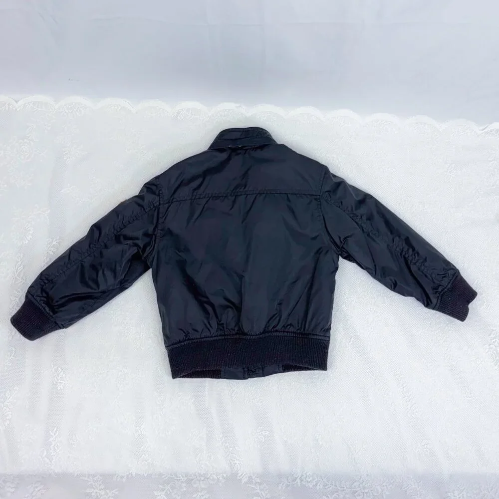 H&M Kids Bomber Jacket Military Style with Patches Zip Up Coat - Picture 6 of 10